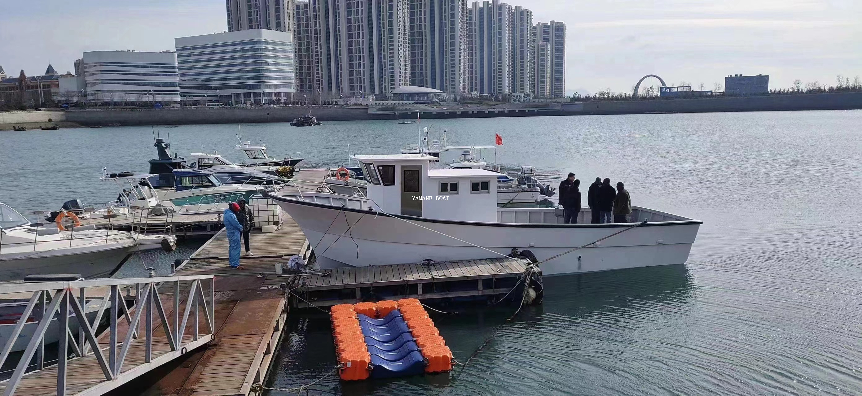 Коммерческая кабина из стекловолокна длиной 12,3 м, морская лодка для рыбалки