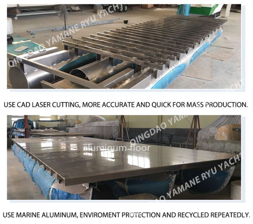 АЛЮМИНИЕВЫЙ ПОНТОННЫЙ КАТЕР ПРОИЗВОДСТВО ФОТО -2