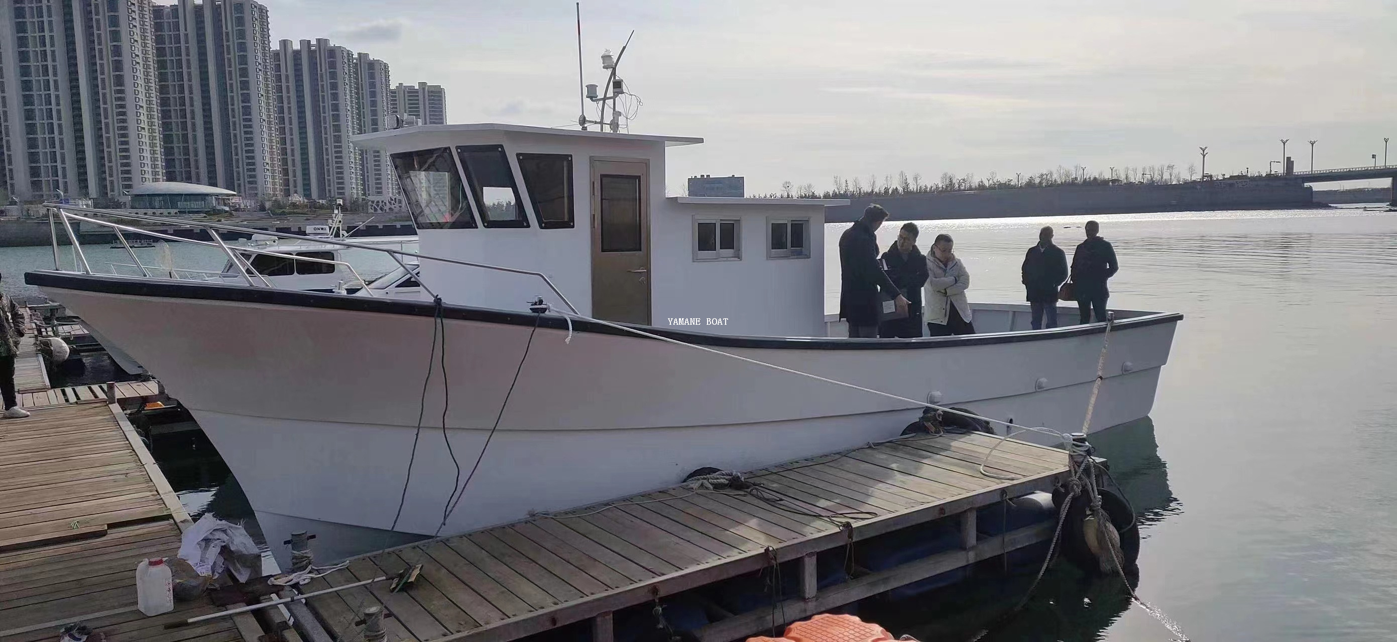 Коммерческая кабина из стекловолокна длиной 12,3 м, морская лодка для рыбалки